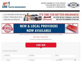 Auto Insurance landing page
