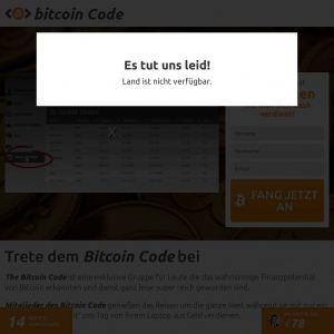 Bitcoin code DE landing page
