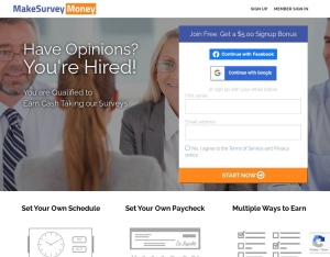 MakeSurveyMoney $5 Signup Bonus landing page