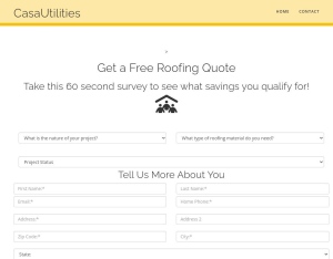 *** Roofing - CasaUtilities.com - CPL - Inhouse 落地頁