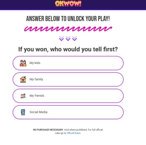 OkWow.com - Large Prize -US- SOI landing page