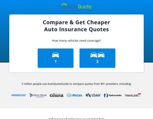 Auto quote Guide CPL (US) landing page