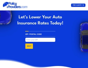 PolicyProviders.com Auto Insurance - US (6am-11pm EST) landing page
