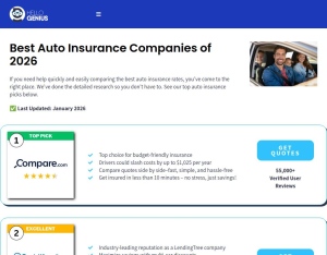 Hello Genius Auto Insurance Comparison - Email ONLY 落地頁