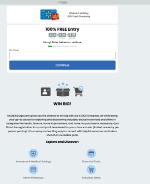 My Daily Surge Walmart $750 Holiday Gift Card