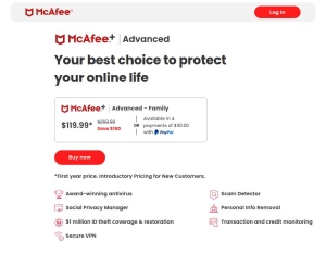 McAfee · Advanced Family US CPA Non Incent