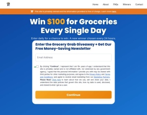 Grocery Grab Giveaway · 8AM-8PM EST · Non-Incent