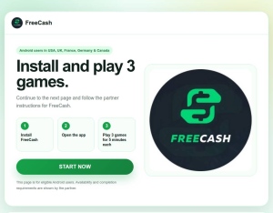 Install FreeCash & Play 3 Games