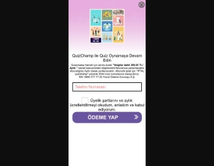 26049 · TR QUIZ CHAMP Pin submit All 1 · Turkcell · Mainstream · Games,Education,Other