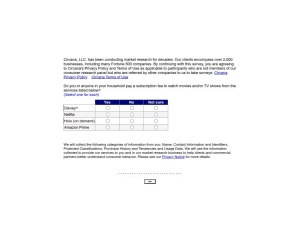 NPD · Streaming Survey V3 (Short Survey)_CPL Survey Complete_US_Incent Allowed