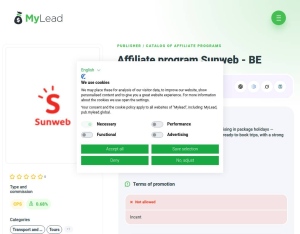 Sunweb · BE, Transport and Travel, Tours, Accommodation, holiday