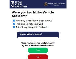 Legal Claim Assistant · Motor Vehicle Accident · Revshare CPL Ad Copy Approval Required Social only (8am-9pm)