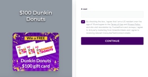 US · Consumer Test Connect · Dunkin Donuts $100