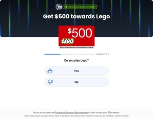 Rewards · Lego $500