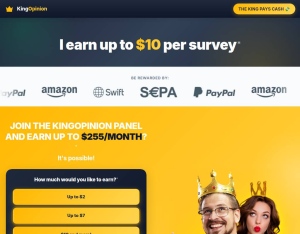 King Opinion · Earn with Surveys · SOI ID WEB CPL
