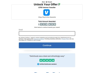 Getngoods · 750 Venmo Rewards · Network